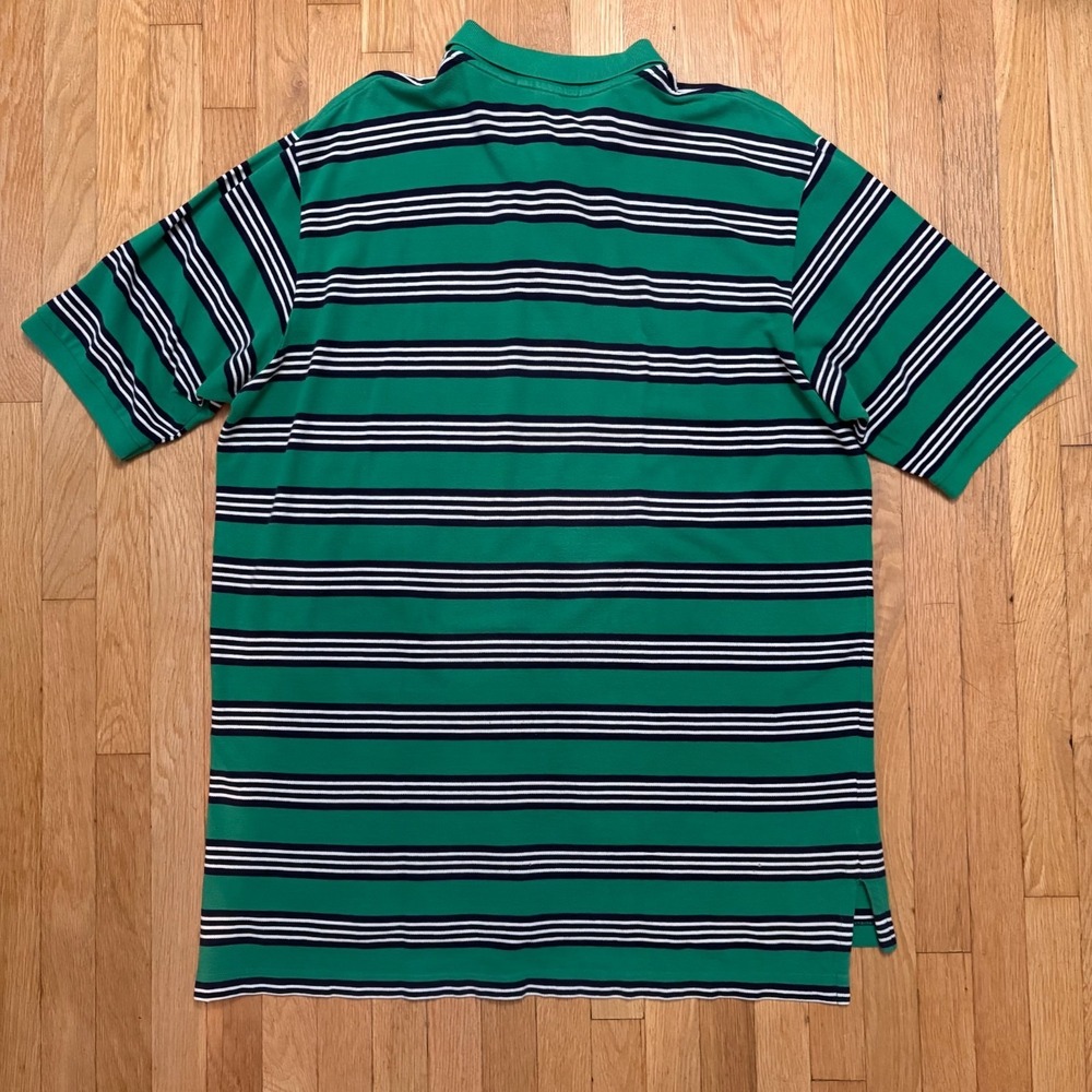 Y2K Polo Golf Ralph Lauren Green Stripe Polo Shirt XXL - Picture 5 of 12